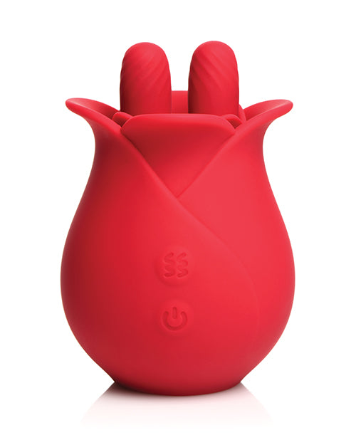 Bloomgasm The Rose Fondle 10X  Massaging Clit Stimulator - Red