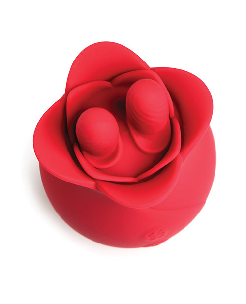 Bloomgasm The Rose Fondle 10X  Massaging Clit Stimulator - Red