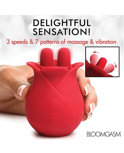 Bloomgasm The Rose Fondle 10X  Massaging Clit Stimulator - Red