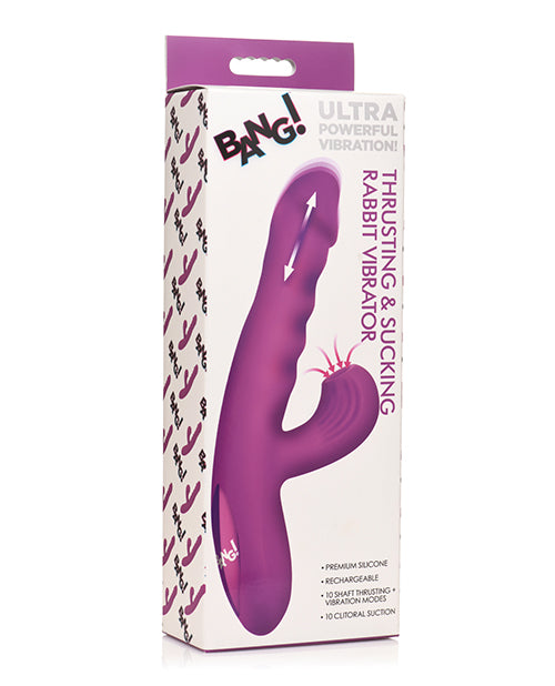 Bang! Thrusting & Sucking Rabbit Vibrator  - Purple
