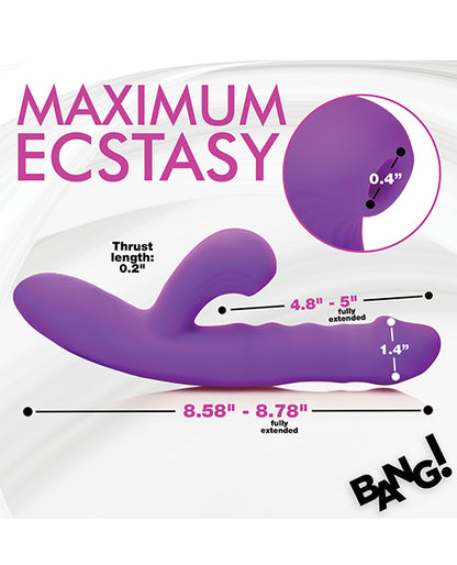 Bang! Thrusting & Sucking Rabbit Vibrator  - Purple