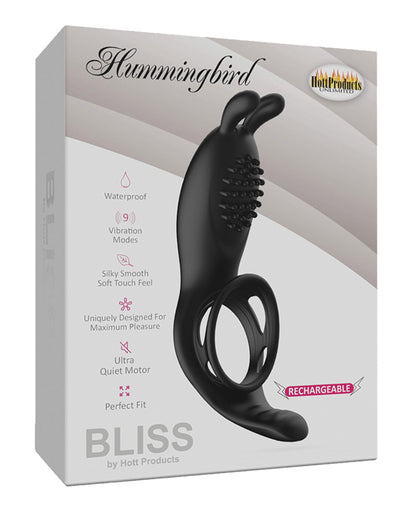 Bliss Hummingbird Vibrating Cock Ring – Black