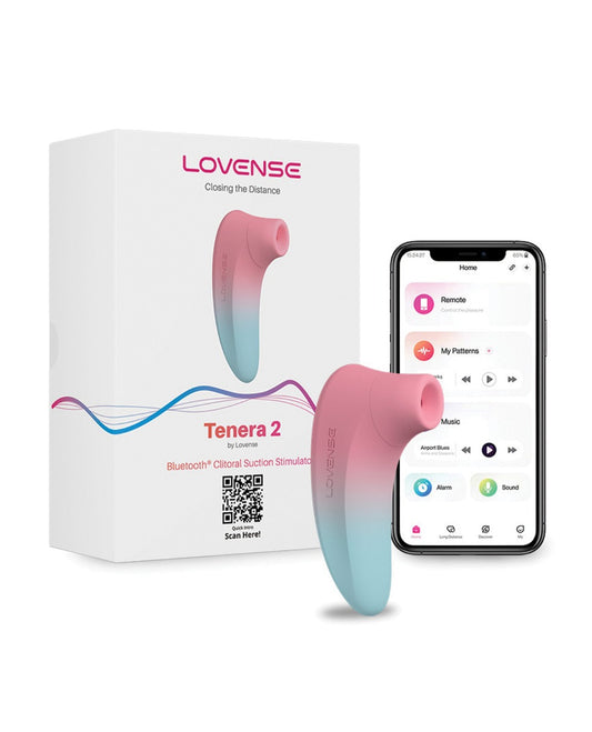 Lovense Tenera 2 Bluetooth Clitoral Suction Stimulator - Pink/Blue