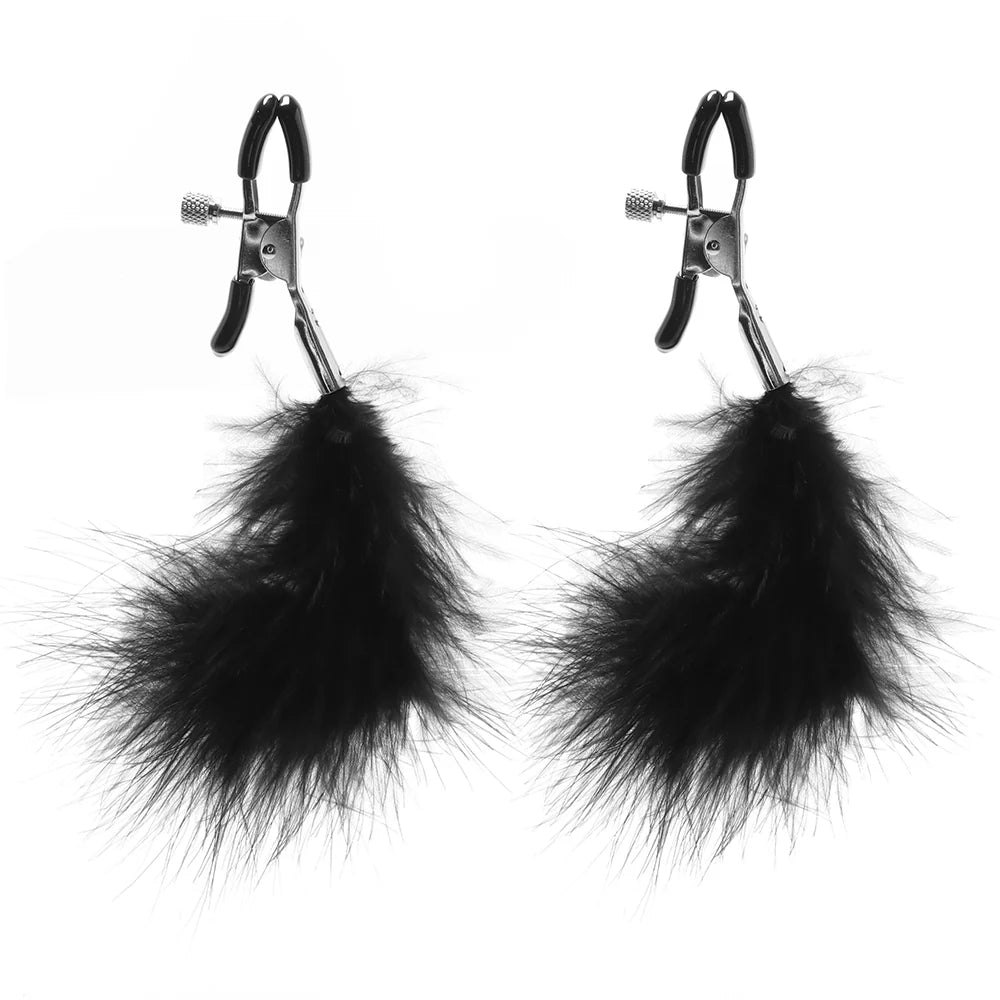 Lux Fetish Feather Nipple Clamps