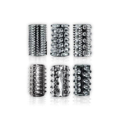 The 9's Crystalline TPR Cock Sleeve 6 Pack - Clear